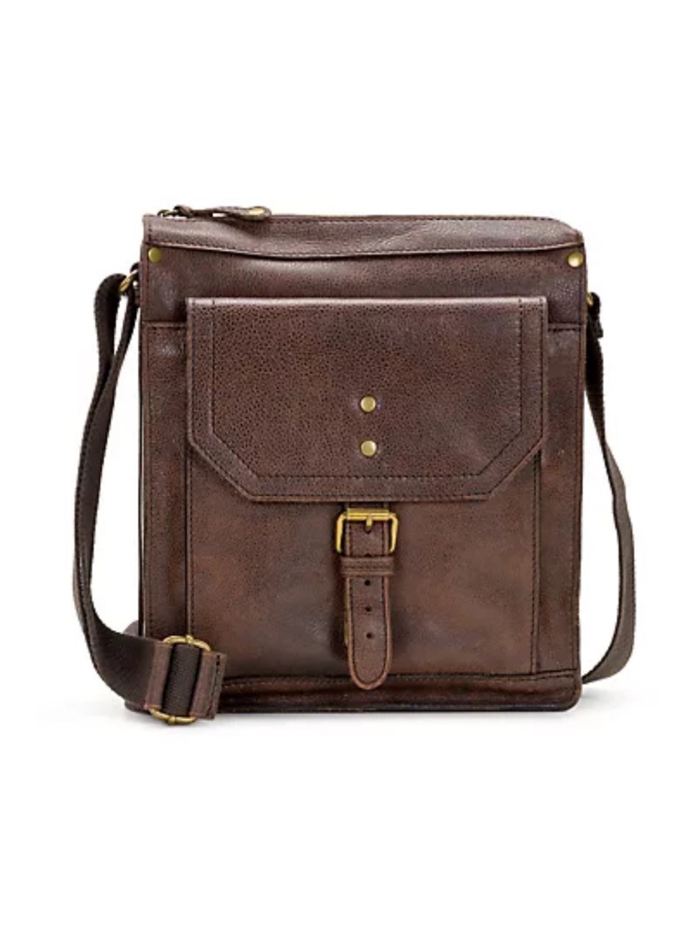 Patrica NASH Men's Brown Leather Messenger Bag